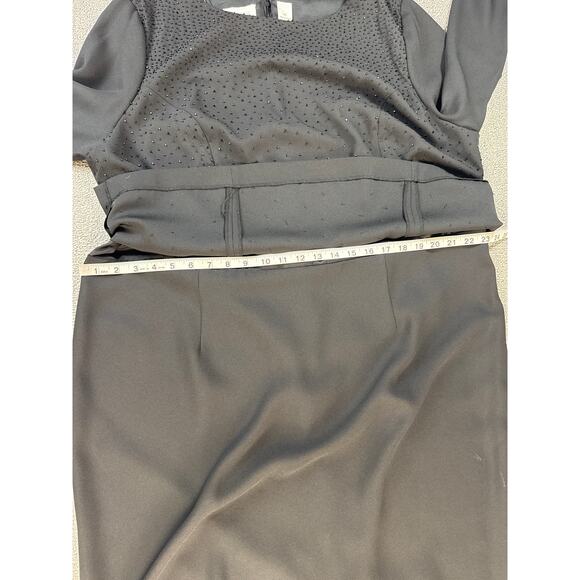 Elisabeth Liz Claiborne Formal Dress Long Sleeve Midi Classic Timeless Size 18 - Picture 5 of 10